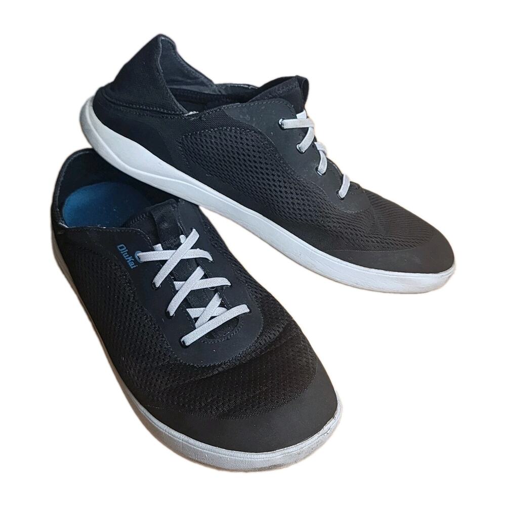 OluKai Moku Pae 10472-40QS Mens 13 Running Shoes Black Lace Up Athletic Sneakers